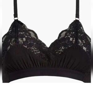 Free People We Are HAH Lounge Bralette Bra Size S Black Wireless